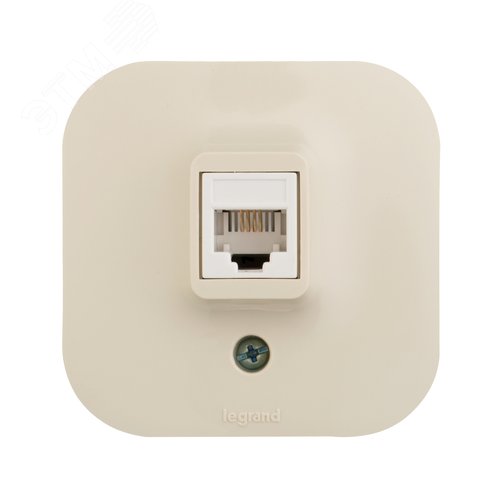 Розетка для открытой установки компьютерная RJ45 кат.5E UTP слоновая кость QUTEO - фото 3