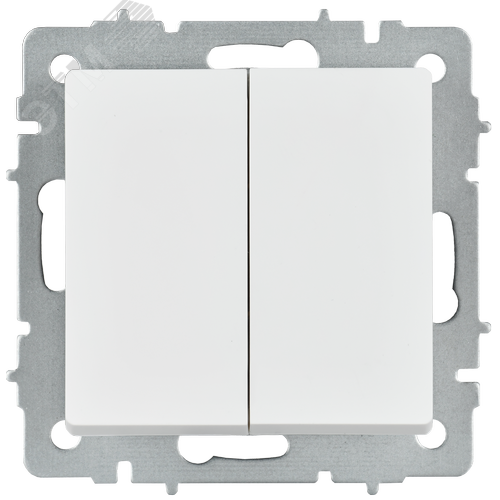 BRITE Выключатель 2-клавишный перекрестный 10А ВС10-2-3-БрАБ арктический белый IEK - фото 5