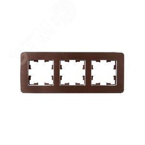 BRITE Рамка 3 поста РУ-3-1-Бр металл коричневый RE AL IEK - фото 2