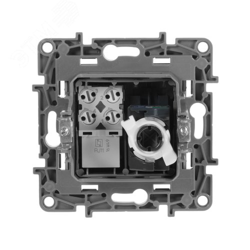 Розетка двойная RJ11+RJ45 кат.5E UTP антрацит ETIKA - фото 3