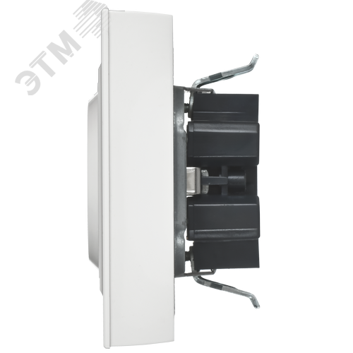 BRITE Розетка 2-местная с заземлением с защитными шторками плоская 16А в сборе РСшПл12-3-БрБ белый IEK - фото 6