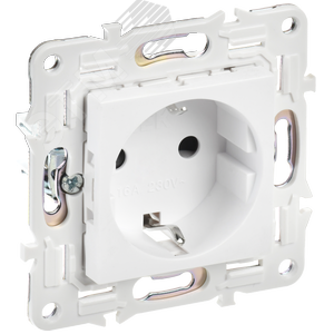 SKANDY Розетка с заземлением с защитными шторками 16А безвинтовое крепление SK-R06W арктический белый IEK - фото 1