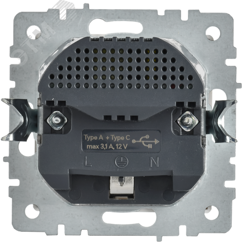 BRITE Розетка 1-местная с заземлением с защитными шторками 16А с USB A+C 18Вт РЮш11-1-БрАБ арктический белый IEK - фото 5