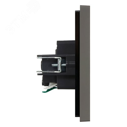 FORTE&PIANO Розетка 1-местная с заземлением с защитными шторками безвинтовое крепление 16А FP313 серый IEK - фото 2