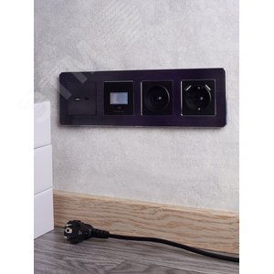 BRITE Рамка 4 поста РУ-4-1-Бр металл черный RE AL IEK - фото 5