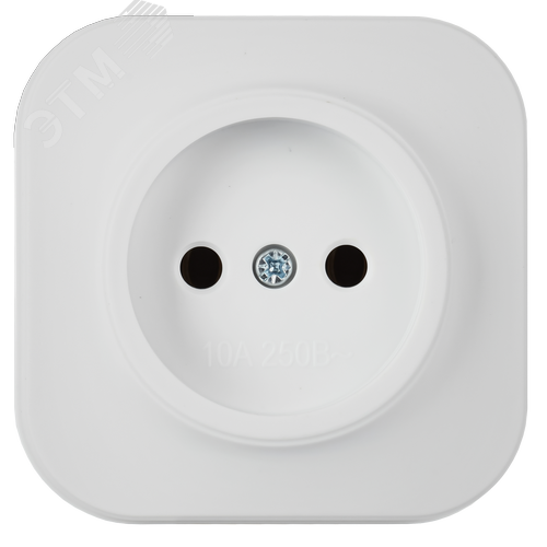 GLORY Розетка 1-местная для открытой установки без заземления без защитных шторок 10А РС20-2-ХБм белый матовый IEK - фото 4
