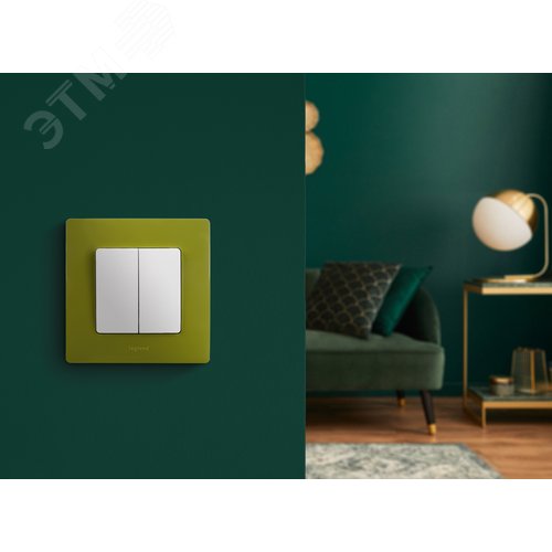 Выключатель 2-клавишный 10А безвинтовое крепление белый ETIKA - фото 7