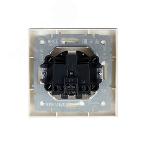 BRITE Розетка 1 пост с заземлением с защитными шторками 16А в сборе РСР14-1-0-БрЖ жемчуг IEK - фото 4