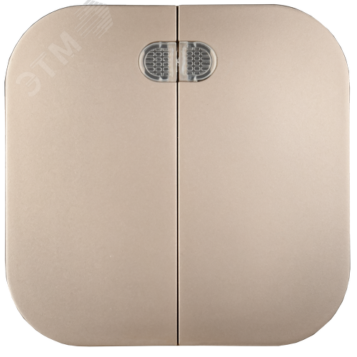 GLORY Выключатель 2-клавишный для открытой установки с индикацией 10А ВС20-2-1-ХШм шампань матовый IEK - фото 4