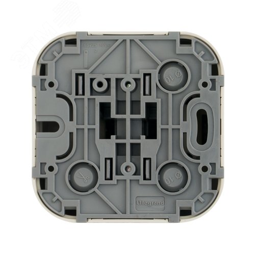 Выключатель 1-клавишный для открытой установки самовозвартный 6А безвинтовое крепление слоновая кость QUTEO - фото 3