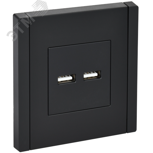 Изображение товара FORTE&PIANO Розетка USB A+A 3,1А FP149 черный IEK (шт)