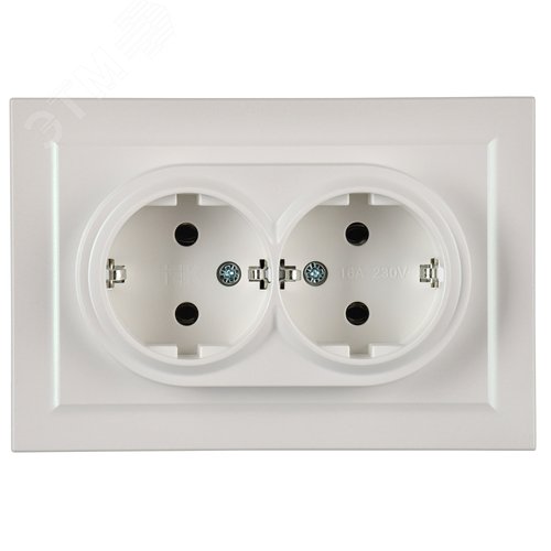 BRITE Розетка двойная с заземлением без защитных шторок 16А в сборе РС12-3-БрЖ жемчуг - фото 8