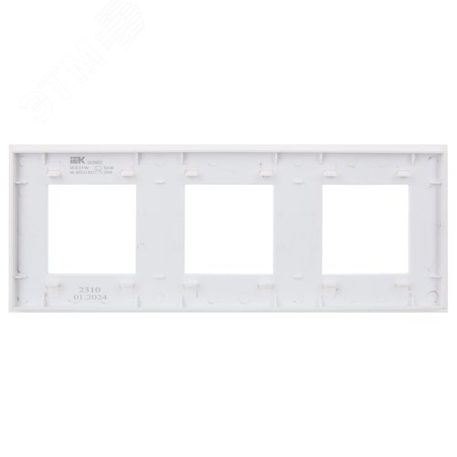 SKANDY Рамка 3-местная SK-F23W стекло арктический белый IEK - фото 3