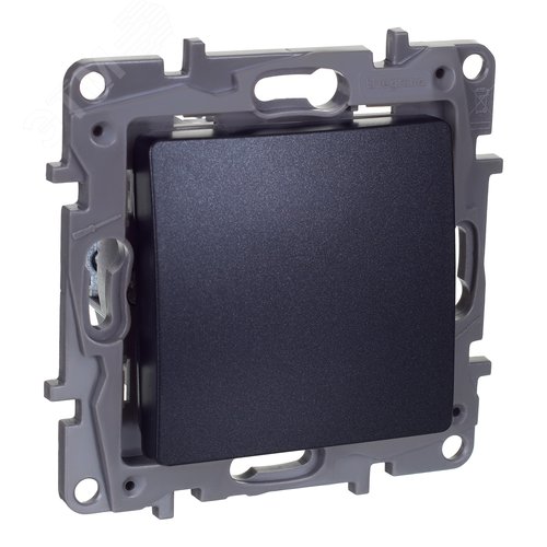 Выключатель 1-клавишный 10АХ перекрестный антрацит ETIKA - фото 1