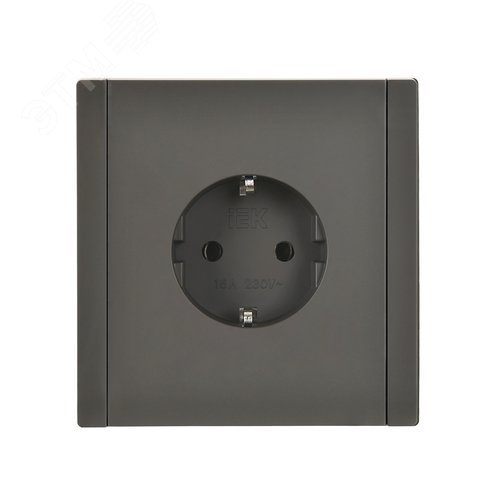FORTE&PIANO Розетка 1-местная с заземлением без защитных шторок безвинтовое крепление 16А FP314 серый IEK - фото 2