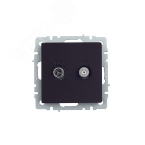 BRITE Розетка двойная TV+SAT РТВ/РСп12-БрЧ черный - фото 2