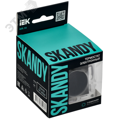 SKANDY Термостат электронный с индикацией SK-T01G графит IEK - фото 6