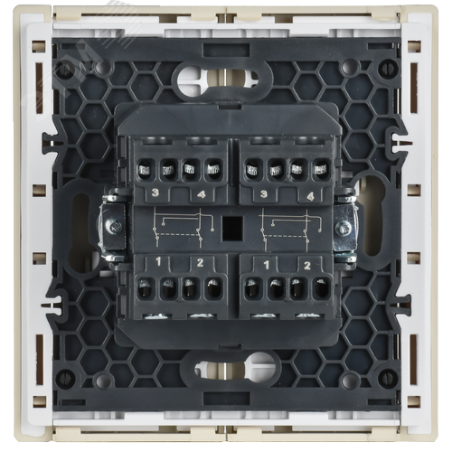 FORTE&PIANO Выключатель 2-клавишный перекрестный 10А FP409 ваниль IEK - фото 6