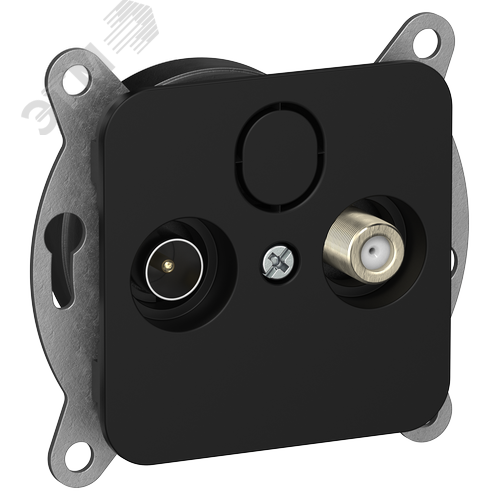 Изображение товара FLITE Розетка 2-местная TV+SAT экранированная оконечная РТВс-2-1-1-ФлЧ черный IEK (шт)