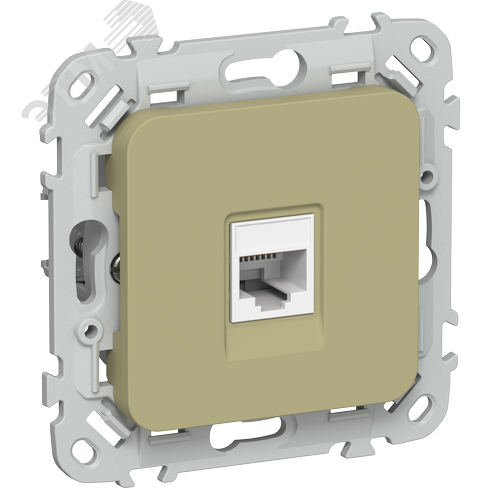 Изображение товара FLITE Розетка компьютерная RJ45 категория 5Е UTP РК5е-1-0-ФлО оливковый IEK (шт)