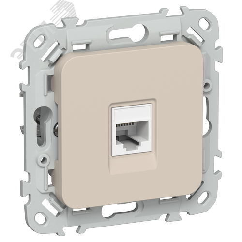 Изображение товара FLITE Розетка компьютерная RJ45 категория 6 UTP РК6-1-0-ФлЛ льняной IEK (шт)