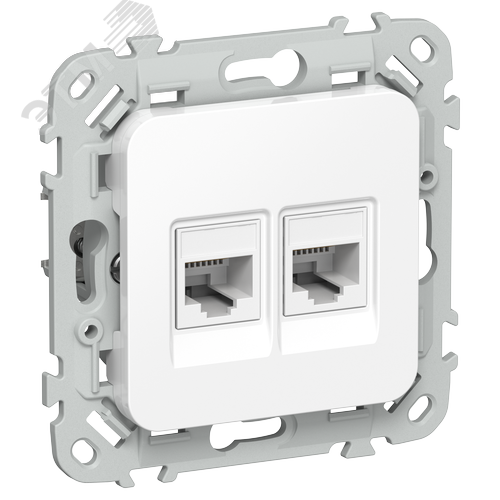 Изображение товара FLITE Розетка 2-местная компьютерная RJ45 категория 5Е UTP РК5е-2-0-ФлБ белый IEK (шт)