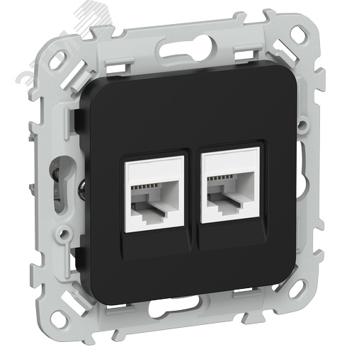 Изображение товара FLITE Розетка 2-местная компьютерная RJ45 категория 5Е UTP РК5е-2-0-ФлЧ черный IEK (шт)