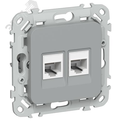 Изображение товара FLITE Розетка 2-местная компьютерная RJ45 категория 5Е UTP РК5е-2-0-ФлС серый IEK (шт)