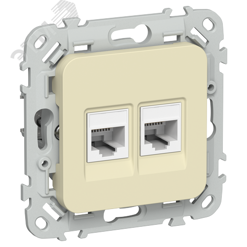 Изображение товара FLITE Розетка 2-местная компьютерная RJ45 категория 5Е UTP РК5е-2-0-ФлН навахо IEK (шт)