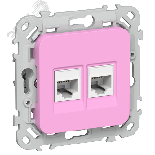 Изображение товара FLITE Розетка 2-местная компьютерная RJ45 категория 5Е UTP РК5е-2-0-ФлПр пурпурный IEK (шт)