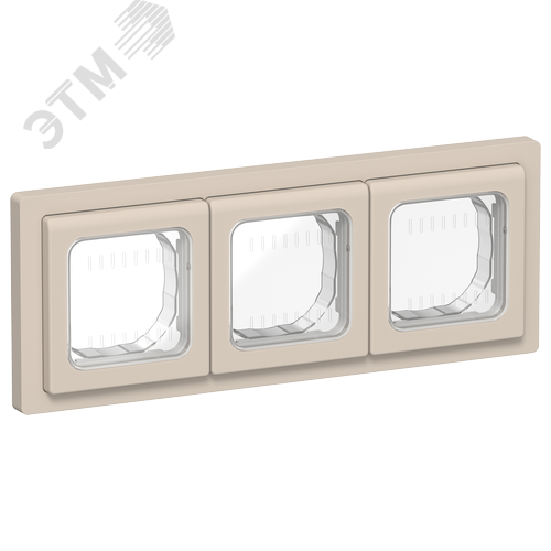 Изображение товара FLITE Рамка 3-местная IP55 Рпро-3-55-ФлЛ льняной IEK (шт)