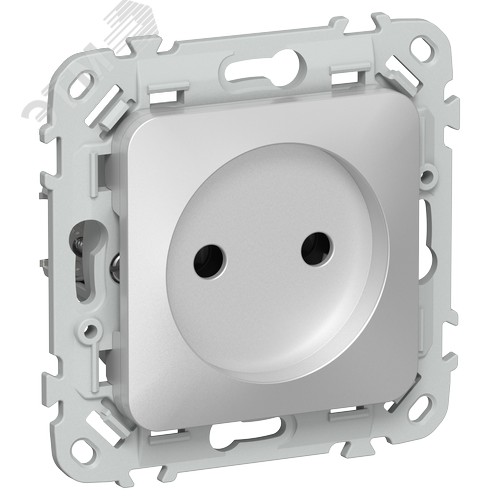 Изображение товара FLITE Розетка без заземления без защитных шторок безвинтовое крепление 10А РС01-1-ФлА алюминий IEK (шт)