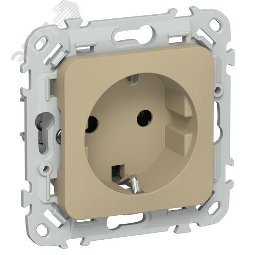 Изображение товара FLITE Розетка с заземлением без защитных шторок безвинтовое крепление 16А РС11-1-ФлХ хаки IEK (шт)
