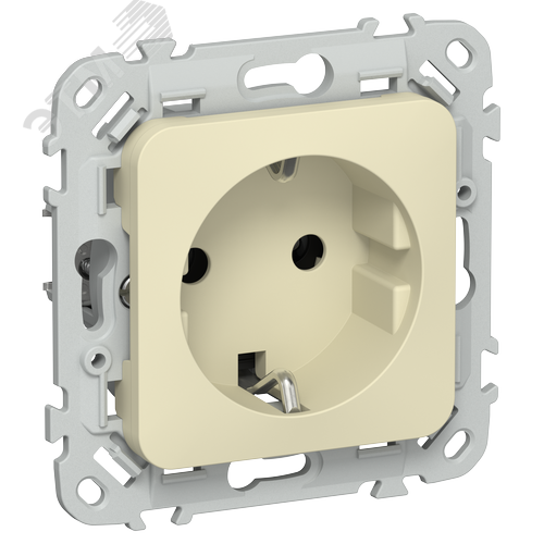 FLITE Розетка с заземлением без защитных шторок безвинтовое крепление 16А РС11-1-ФлН навахо IEK - фото 1