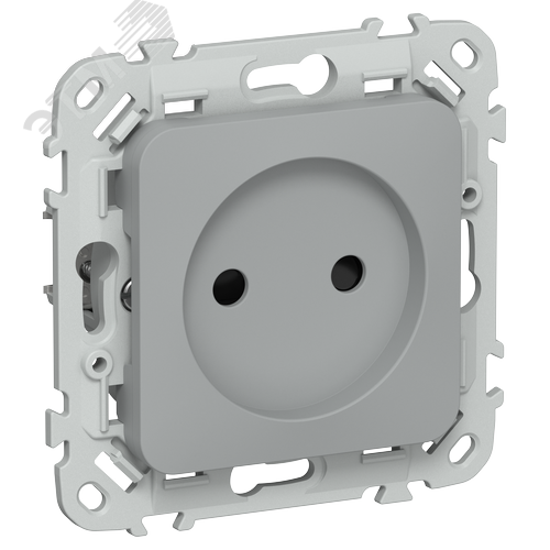 Изображение товара FLITE Розетка без заземления с защитными шторками безвинтовое крепление 10А РСш01-1-ФлС серый IEK (шт)