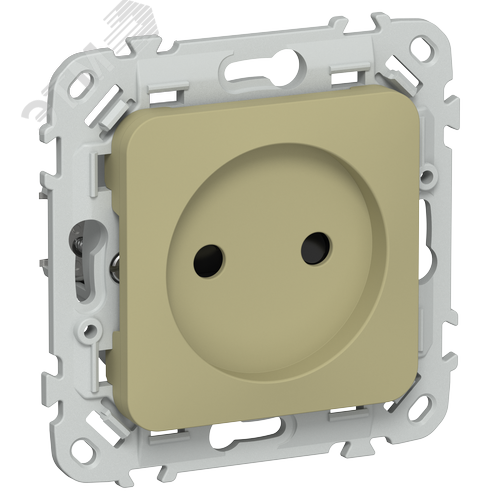 Изображение товара FLITE Розетка без заземления с защитными шторками безвинтовое крепление 10А РСш01-1-ФлО оливковый IEK (шт)