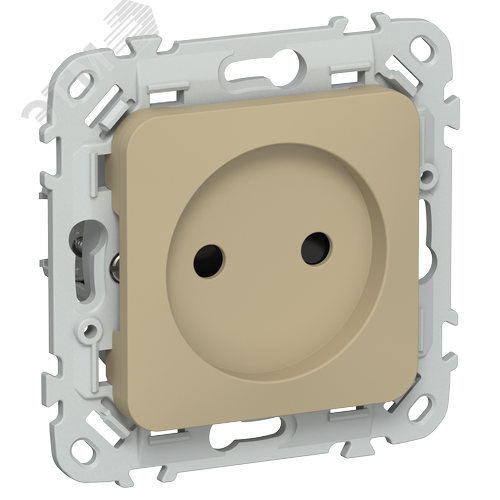 Изображение товара FLITE Розетка без заземления с защитными шторками безвинтовое крепление 10А РСш01-1-ФлХ хаки IEK (шт)