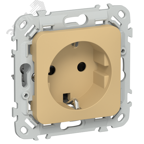 Изображение товара FLITE Розетка с заземлением с защитными шторками безвинтовое крепление 16А РСш11-1-ФлШм шамуа IEK (шт)