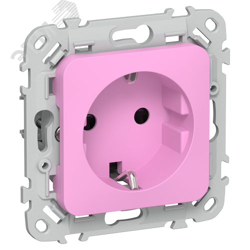 Изображение товара FLITE Розетка с заземлением с защитными шторками безвинтовое крепление 16А РСш11-1-ФлПр пурпурный IEK (шт)