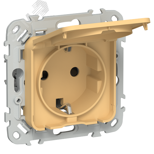Изображение товара FLITE Розетка с заземлением с защитными шторками и крышкой 16А IP44 РСшкр11-0-44-ФлЗ золотарник IEK (шт)
