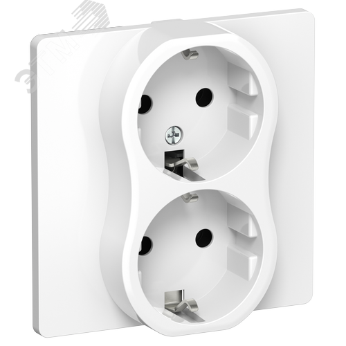 Изображение товара FLITE Розетка 2-местная с заземлением без защитных шторок 16А в сборе РС12-0-К-ФлБ белый IEK (шт)