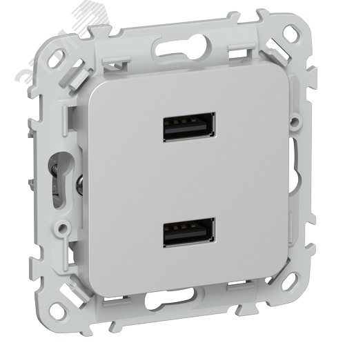 Изображение товара FLITE Розетка USB A+A 3,1А РЮ-2-ФлА алюминий IEK (шт)