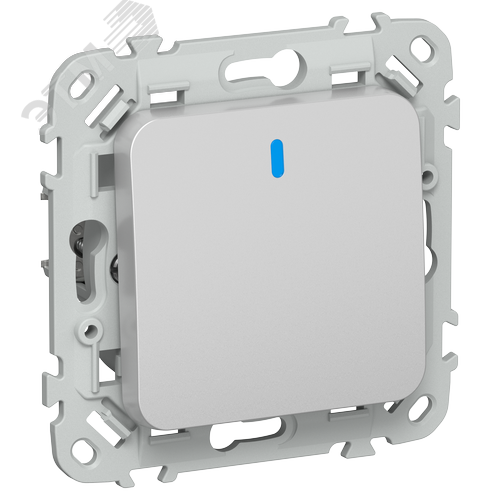 Изображение товара FLITE Выключатель 1-клавишный проходной с индикацией 10А ВС61-1-1-ФлА алюминий IEK (шт)