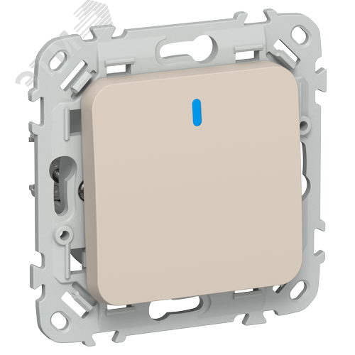Изображение товара FLITE Выключатель 1-клавишный проходной с индикацией 10А ВС61-1-1-ФлЛ льняной IEK (шт)