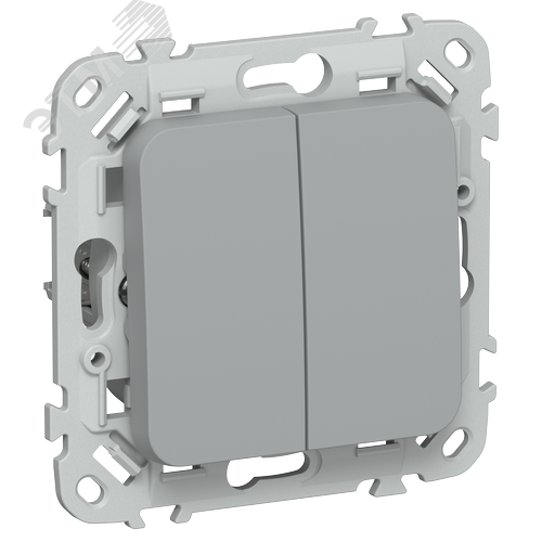 Изображение товара FLITE Выключатель 2-клавишный 10А ВС12-1-0-ФлС серый IEK (шт)