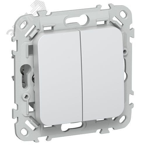 FLITE Выключатель 2-клавишный 10А ВС12-1-0-ФлЖ жемчуг IEK - фото 1