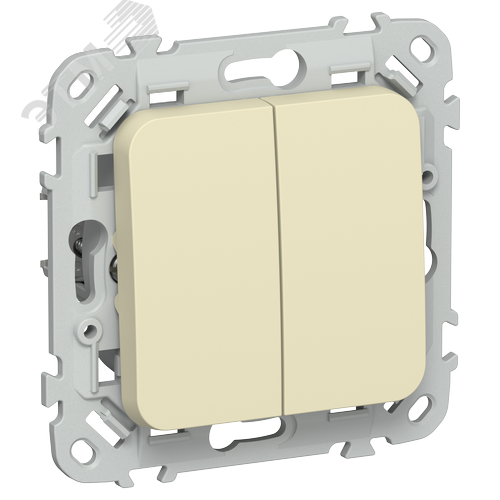 FLITE Выключатель 2-клавишный 10А ВС12-1-0-ФлН навахо IEK - фото 1