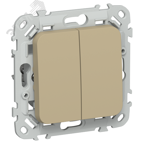 Изображение товара FLITE Выключатель 2-клавишный проходной 10А ВС62-1-0-ФлХ хаки IEK (шт)
