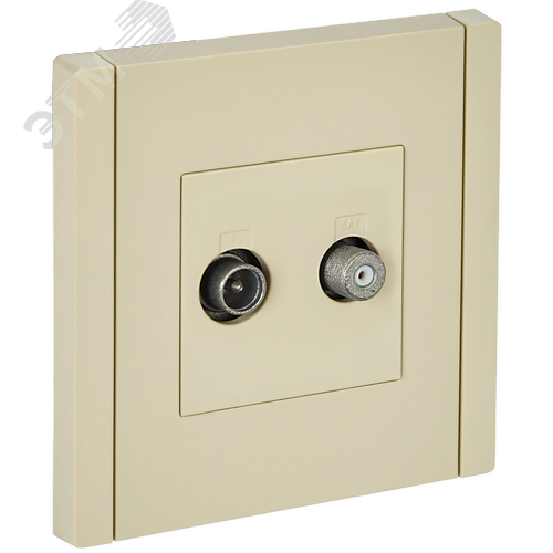 FORTE&PIANO Розетка двойная TV+SAT FP438 ваниль IEK - фото 1