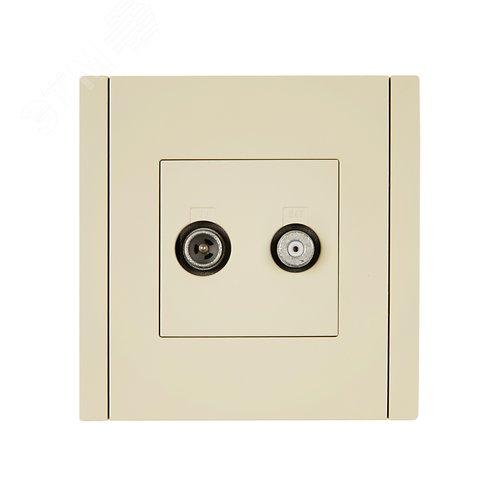 FORTE&PIANO Розетка двойная TV+SAT FP438 ваниль IEK - фото 2